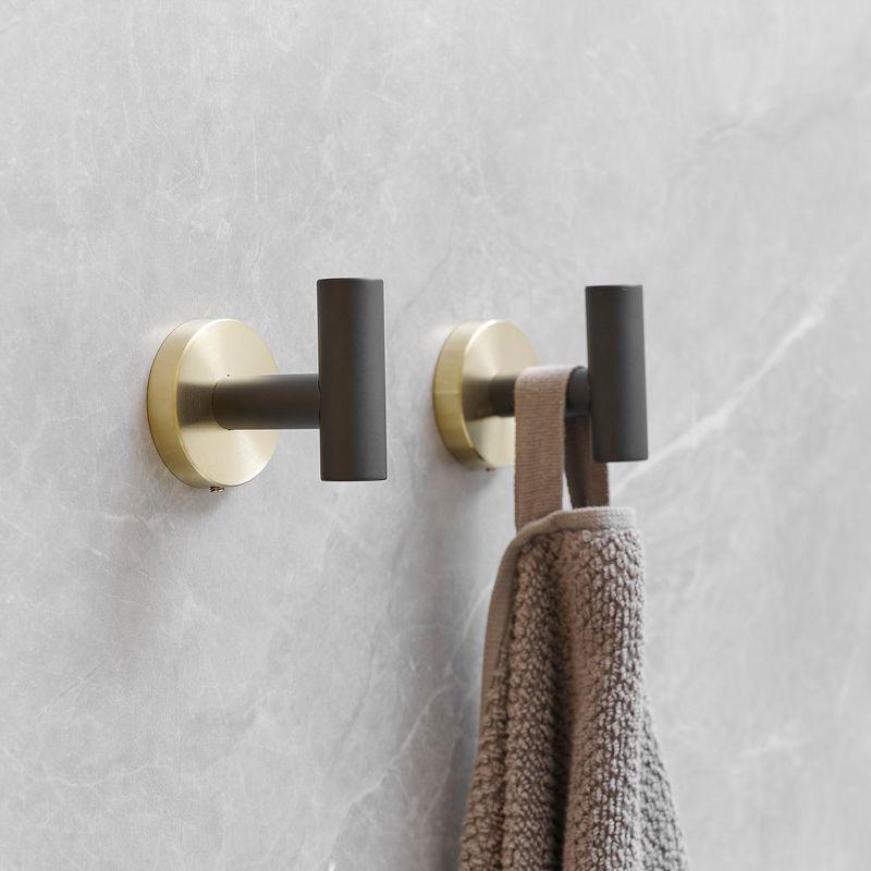 BWE 4-Pieces Round Shape J-Hook Robe/Towel Hook Wall Mount Bathroom Storage Modern