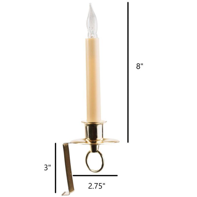 IMC Cambridge Electric Candle with 3" Bracket Steady Lighting, Brass, 8in (Qty 1)