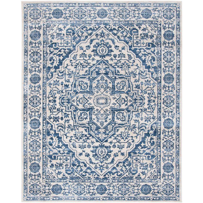 Brentwood BNT832 Power Loomed Indoor Area Rug - Navy/Light Grey - 6'x9' - Safavieh