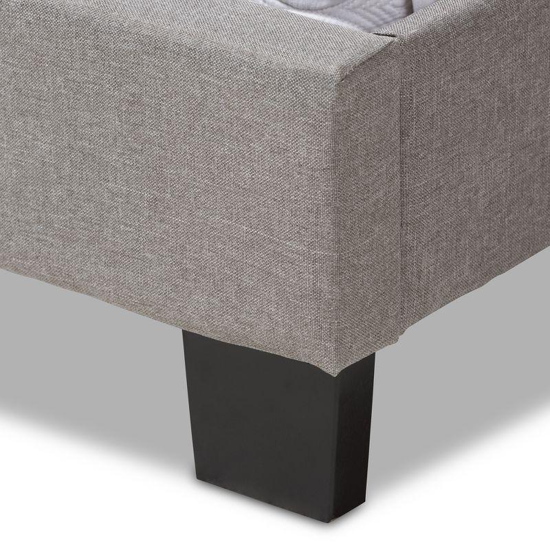 Queen Cassandra Modern and Contemporary Fabric Upholstered Bed Light Gray - Baxton Studio