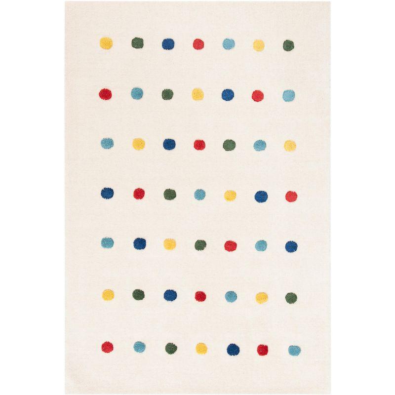 Ivory Hand-Tufted Wool Kids' Polka Dot 4' x 6' Rug