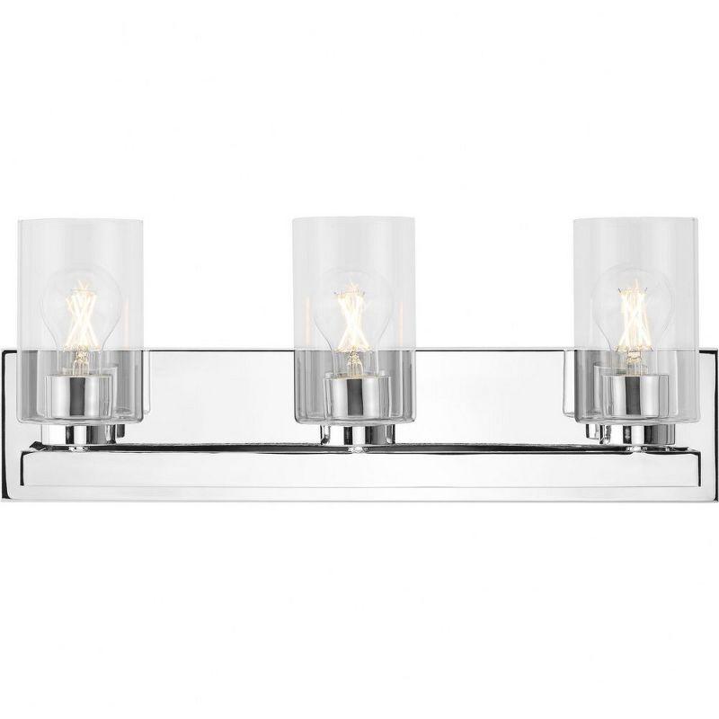 Progress Lighting Goodwin 3-Light Vanity Light, Polished Chrome, Clear Glass Shades