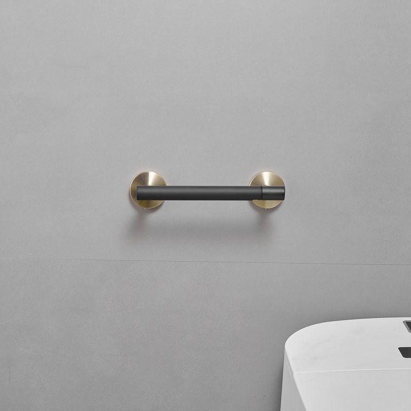 Gold and Black Stainless Steel Pivoting Toilet Paper Holder