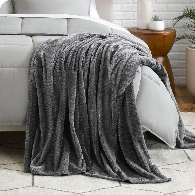 Bare Home Textured Microplush Blanket & Reviews | Wayfair