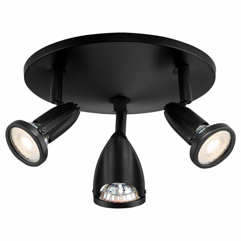 Cobra Black Metal 3-Light Adjustable LED Spotlight Flush Mount