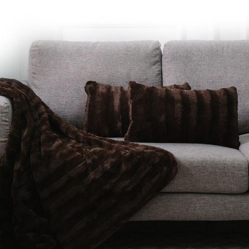 Cheer Collection Faux Fur Throw Pillow (Set of 2)