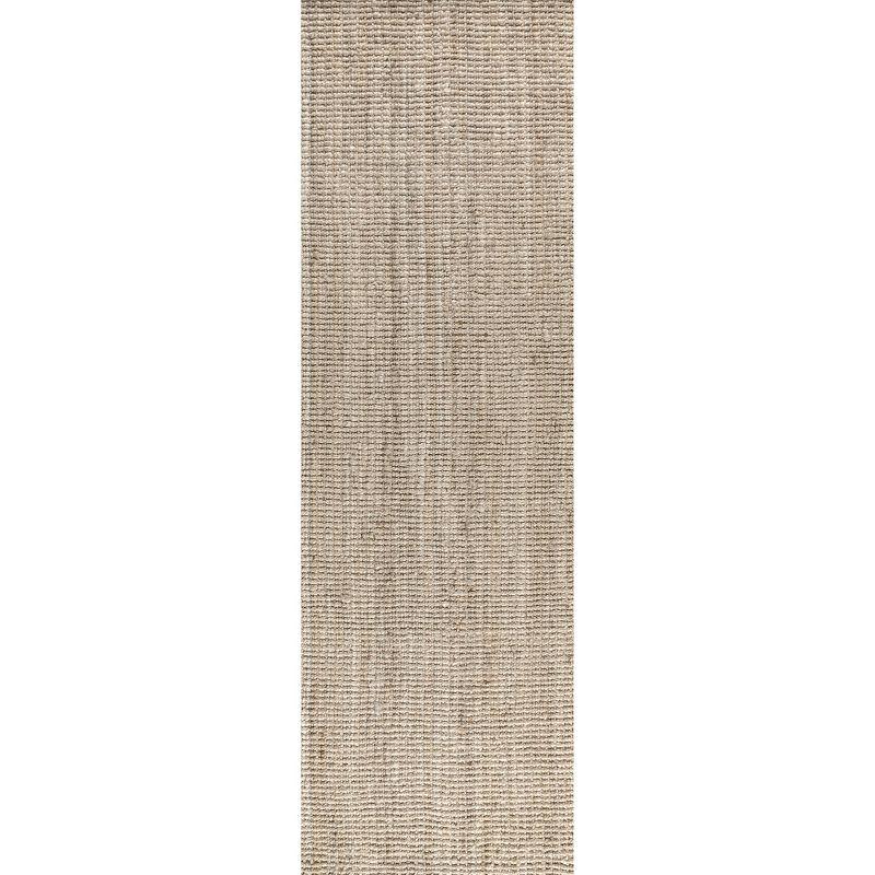 Ivory Braided Chunky Jute 2'x8' Reversible Runner Rug