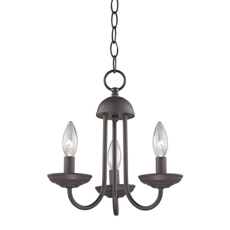 Mini 3-Light Chandelier in Oil Rubbed Bronze with Candelabra Base