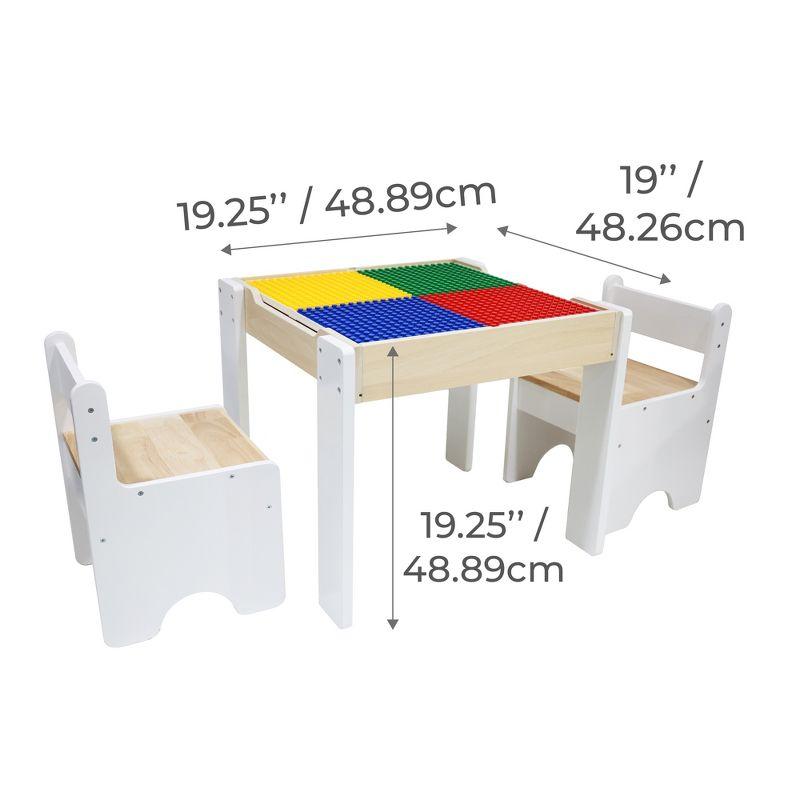 White and Natural Wooden Kids Activity Table with Reversible Top