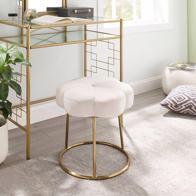Ciara Flower Cushioned Vanity Stool