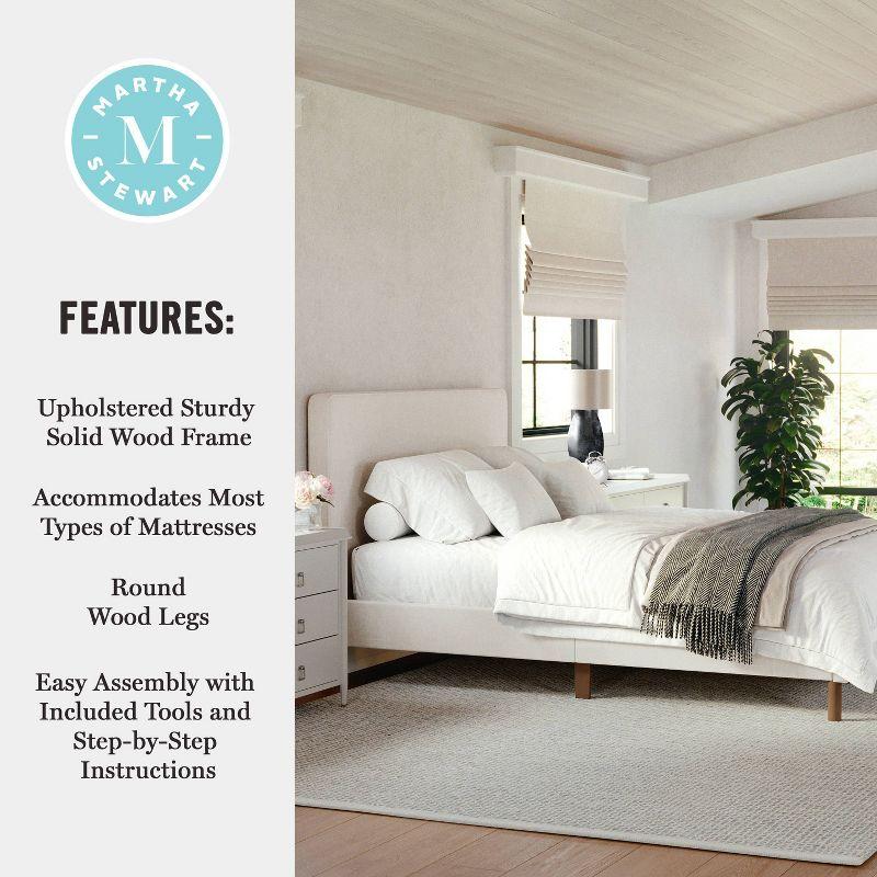 Martha Stewart Martha Stewart Britta Upholstered Platform Bed With Piped Detail Headboard