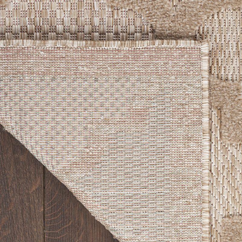 Nourison Easy Care Trellis Flatweave Indoor Outdoor Area Rug 4' x 6' Natural Beige