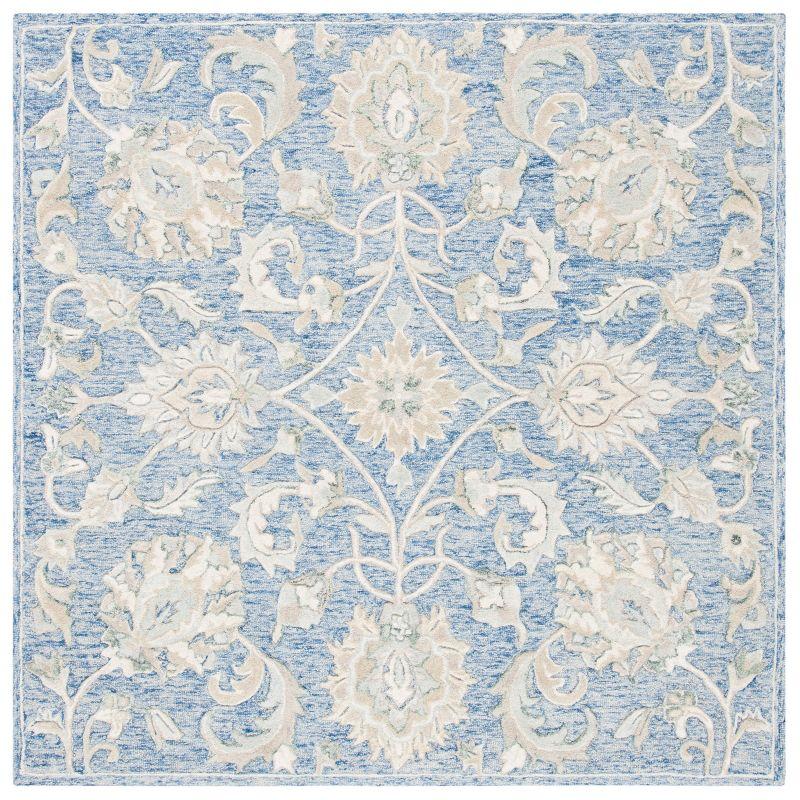 Glamour GLM624 Hand Tufted Indoor Area Rug - Blue/Beige - 6'x6' - Safavieh