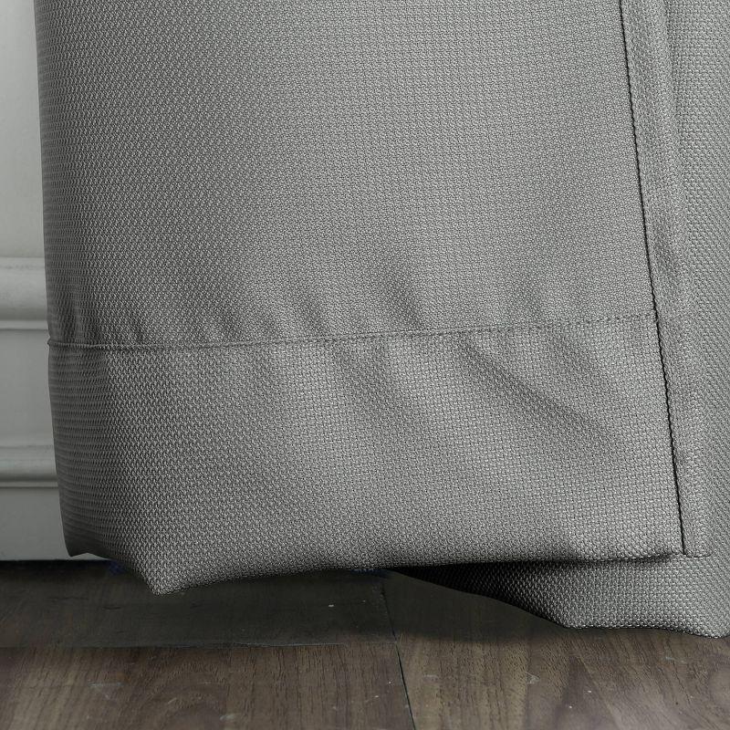 63"x40" Sora Casual Textured Light Filtering Grommet Top Curtain Panel Gray - No. 918