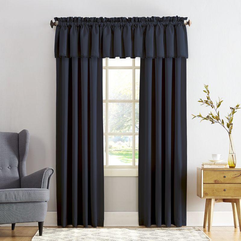 Navy Room Darkening Rod Pocket Curtain Panel, 54" x 63"