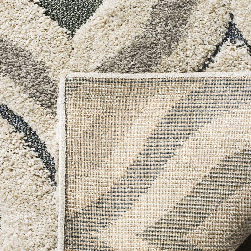Florida Shag SG461 Power Loomed Indoor Accent Rug - Cream/Light Blue - 4'x6' - Safavieh