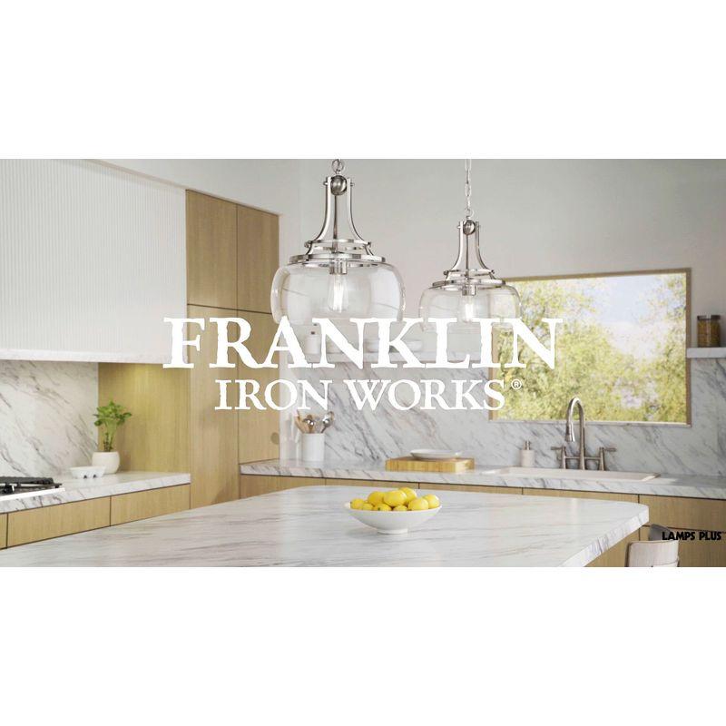 Franklin Iron Works Charleston Brushed Nickel Pendant Light 13 1/2" Wide Modern LED Clear Glass for Dining Room Kitchen Island