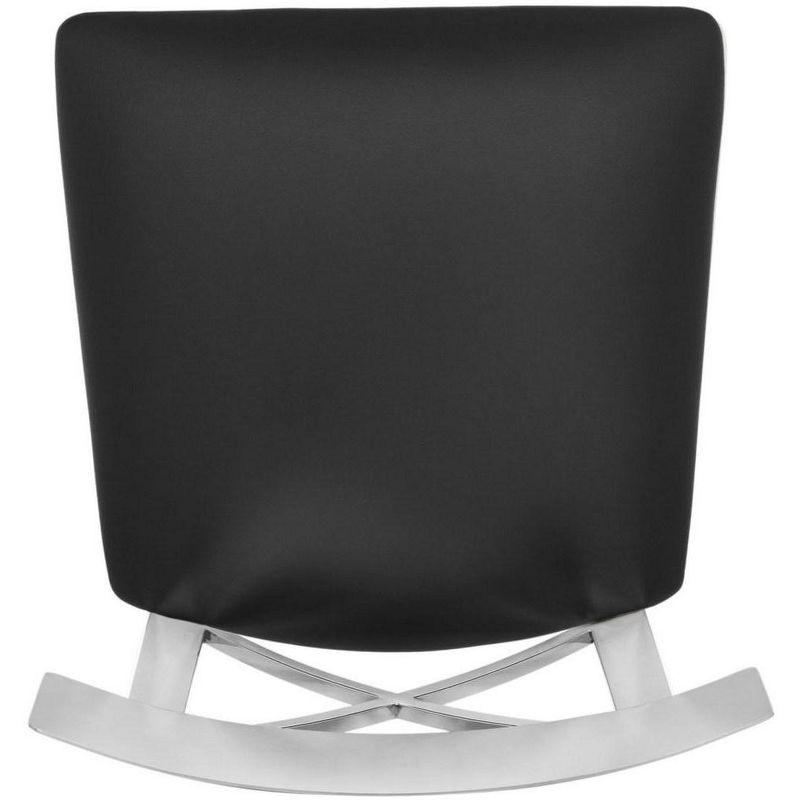 Zoey 39''H Stainless Steel Cross Back Bar Stool - FOX2034 - Chrome/Black - Safavieh Couture