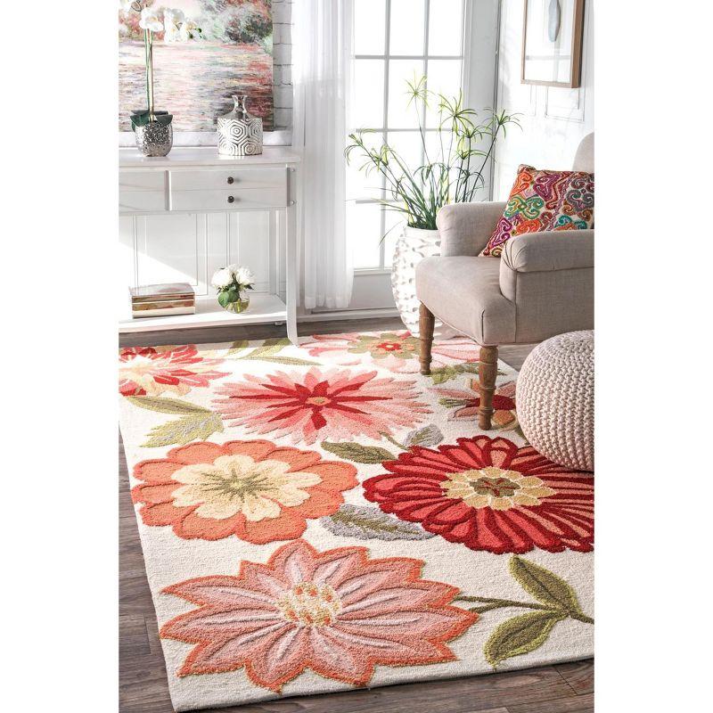 Nuloom Palm Springs Floral 8x10 Indoor Area Rug for Living Room Bedroom Dining Room Kitchen, Pink/Multicolor