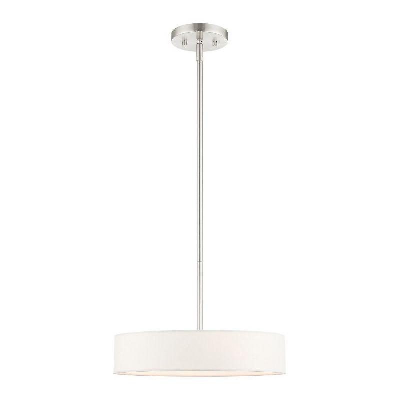 Venlo 14" Brushed Nickel Drum Pendant with LED Lights