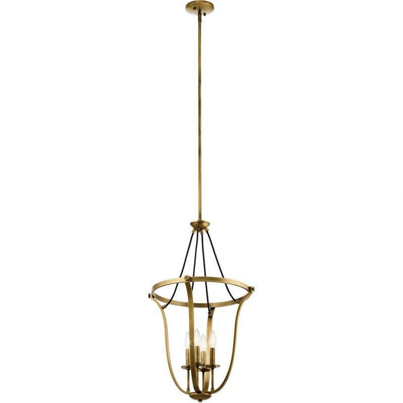 Classic Pewter 29.25" 4-Light Brass Foyer Pendant