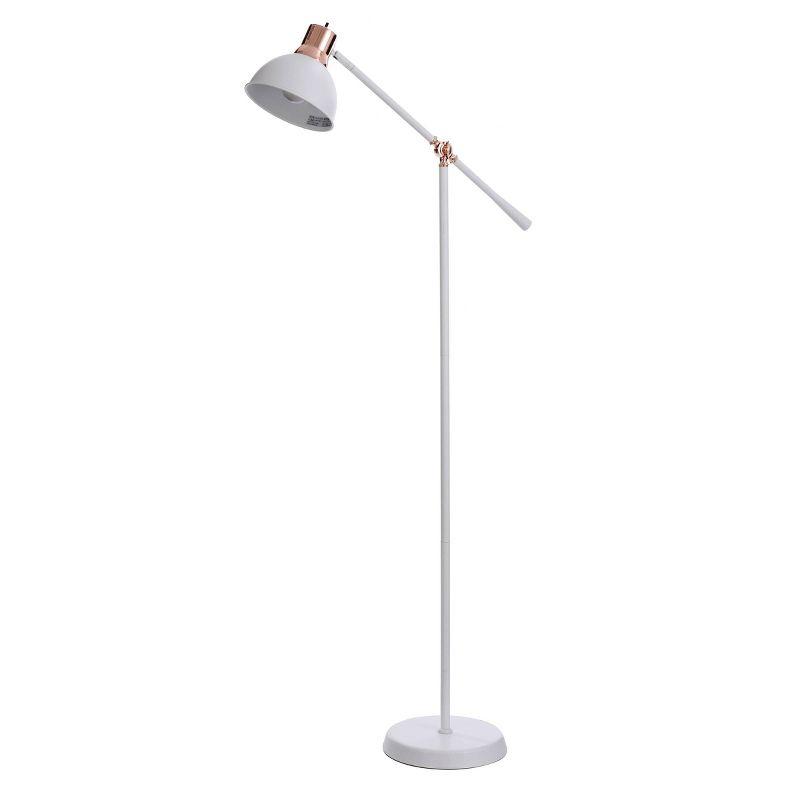 Floor Lamp White - StyleCraft: Adjustable Metal Standing Light, UL Listed, Modern Home Decor