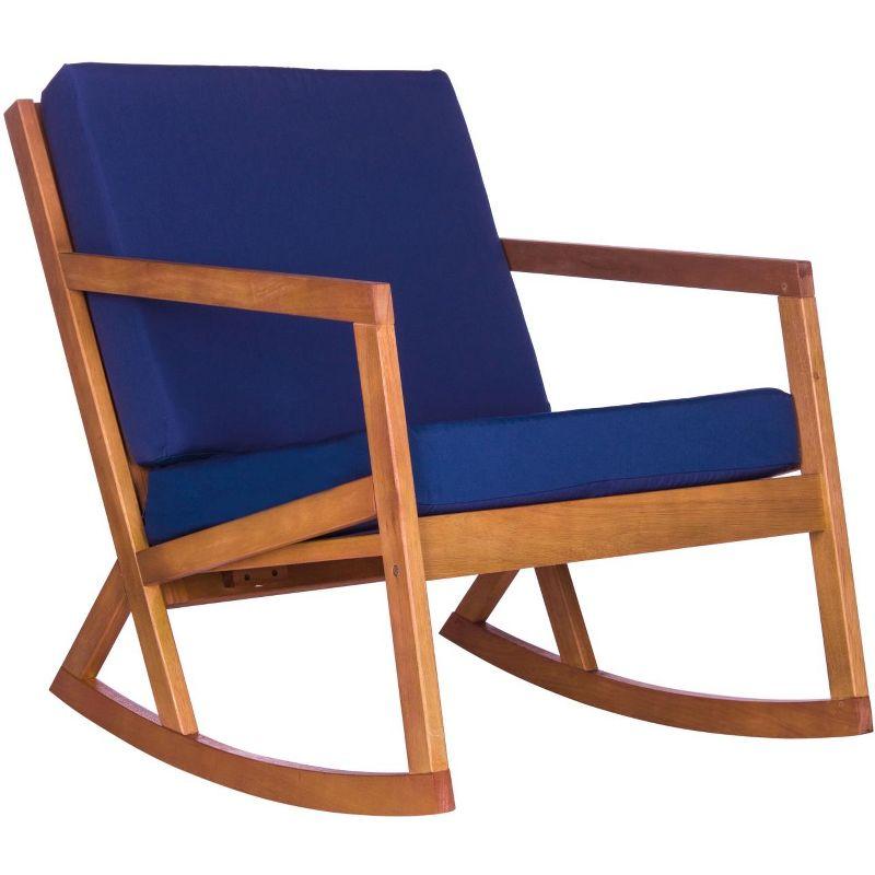 Vernon Rocking Chair Indoor/Outdoor - PAT7013 - Natural/Navy - Safavieh