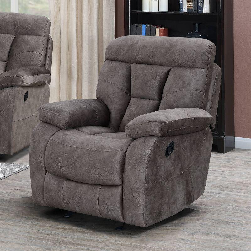 Bogata Upholstered Glider Chair Mushroom - Steve Silver Co.: Polyester Recliner, No Tools Assembly