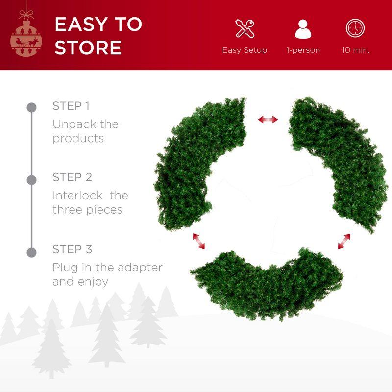 Best Choice Products Artificial Pre-Lit Fir Christmas Wreath Decoration w/ LED Lights, Power Plug-In