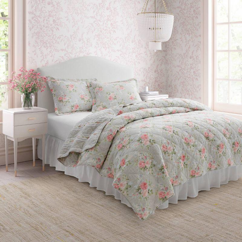 Melany Rose Print Cotton Quilt Set Pink - Laura Ashley