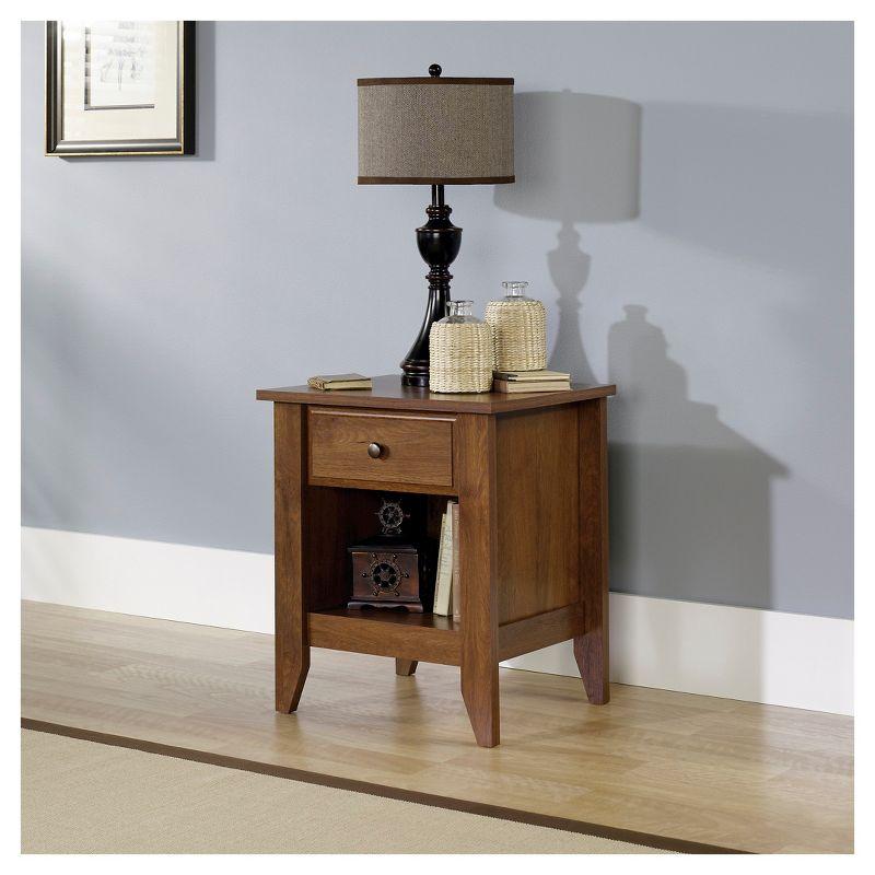 Shoal Creek Nightstand Oiled Oak - Sauder: Bedside Table with Storage Shelf, MDF & Particle Board