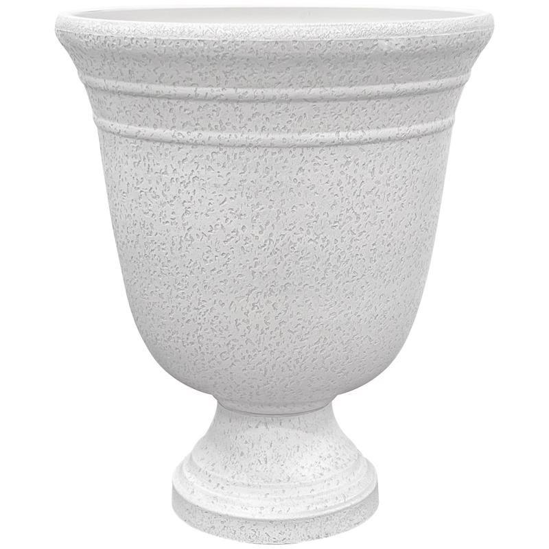 Classic White 19.5" Round UV-Resistant Plastic Urn Planter