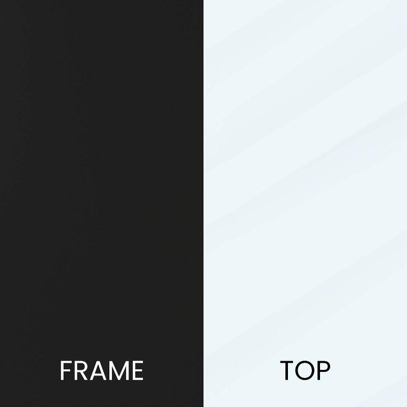 Flash Furniture Astoria Collection Coffee and End Table Set - Clear Glass Top with Round Matte Black Frame - 3 Piece Occasional Table Set