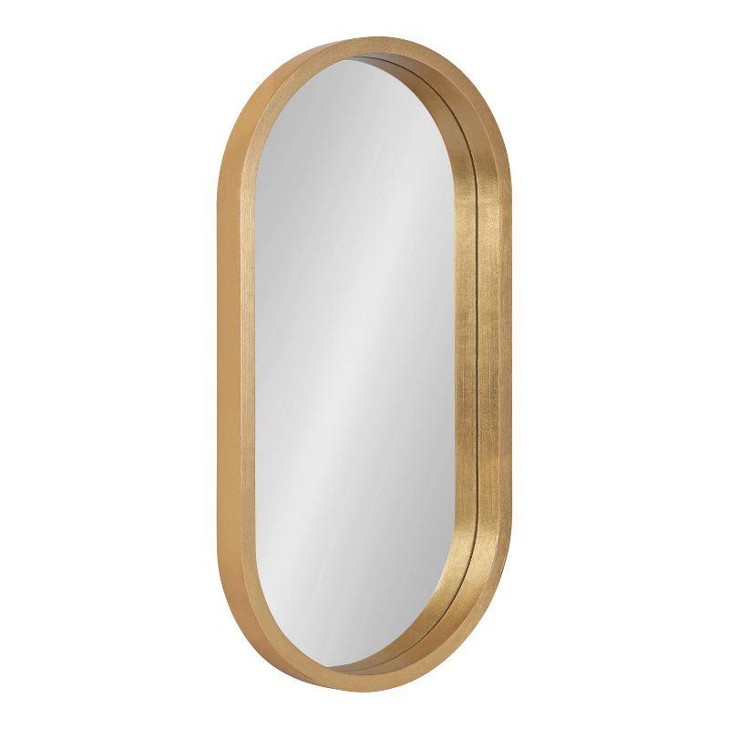 12" x 24" Travis Oval Wall Mirror Gold - Kate & Laurel All Things Decor: Modern MDF Frame, No Assembly Required