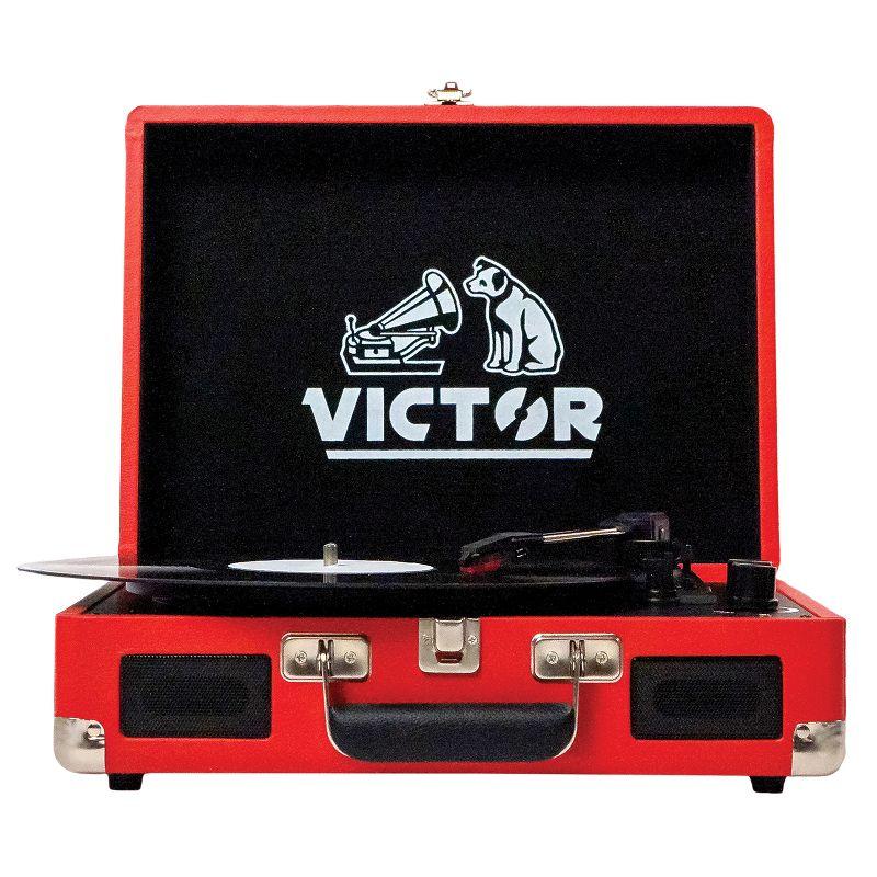 Victor Portable Suitcase Turntable - Record Player with Bluetooth & Built-in Speakers