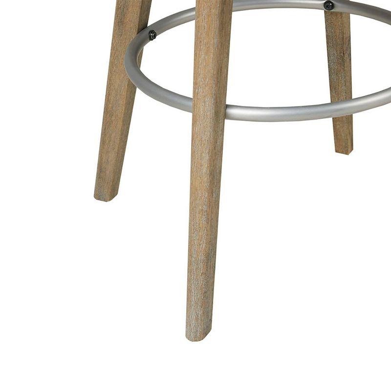 Elegant Blue Swivel Counter Stool with Metal Footrest