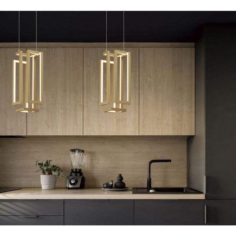 Gold Aluminum LED Pendant Light with Silicone Diffuser