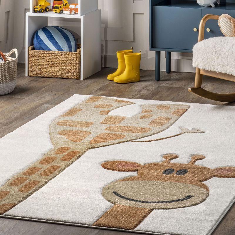 Nuloom Anabell Animal 4x6 Indoor Area Rug for Living Room Bedroom Dining Room Nursery Kitchen, Beige/Ivory