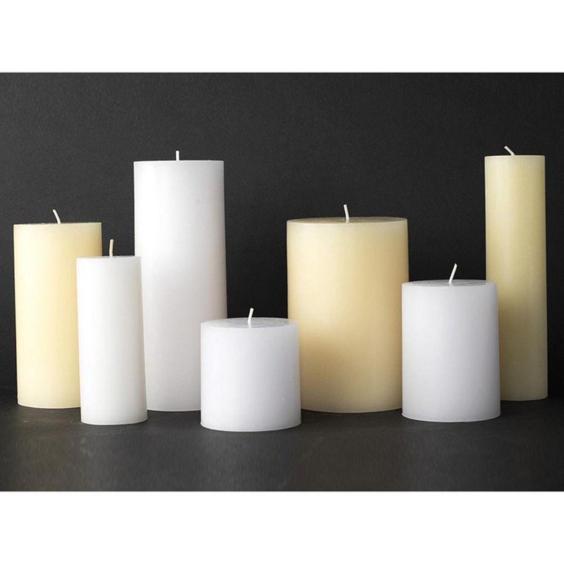 Elegant Unscented White Paraffin Pillar Candle, 3x3 Inches