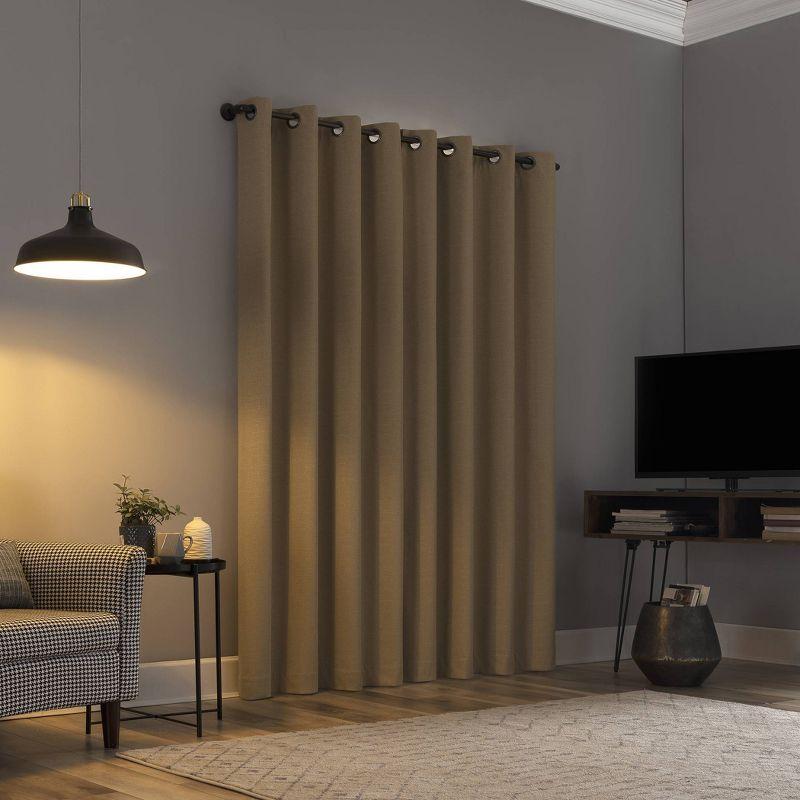 Channing Textured Draft Shield Fleece Insulated 100% Blackout Grommet Top Curtain Panel - Sun Zero