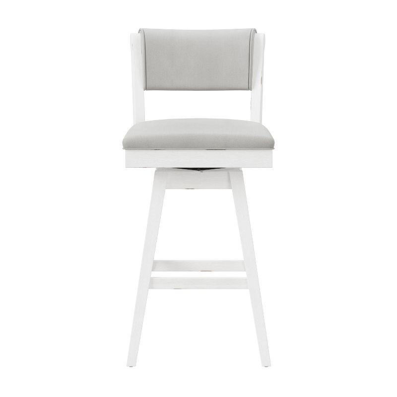 Clarion Wood and Upholstered Bar Height Swivel Stool Sea White - Hillsdale Furniture