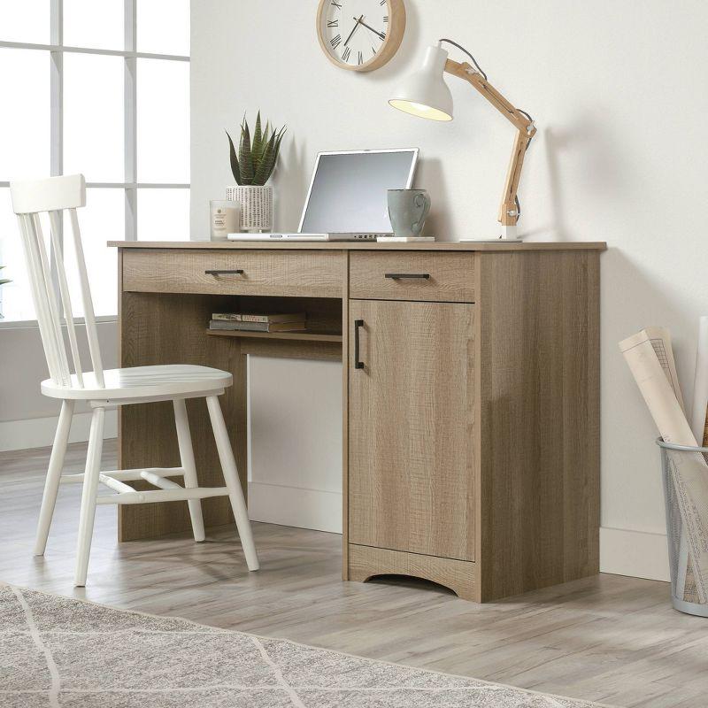 Summer Oak Wood Computer Desk with Drawer and Keyboard Tray