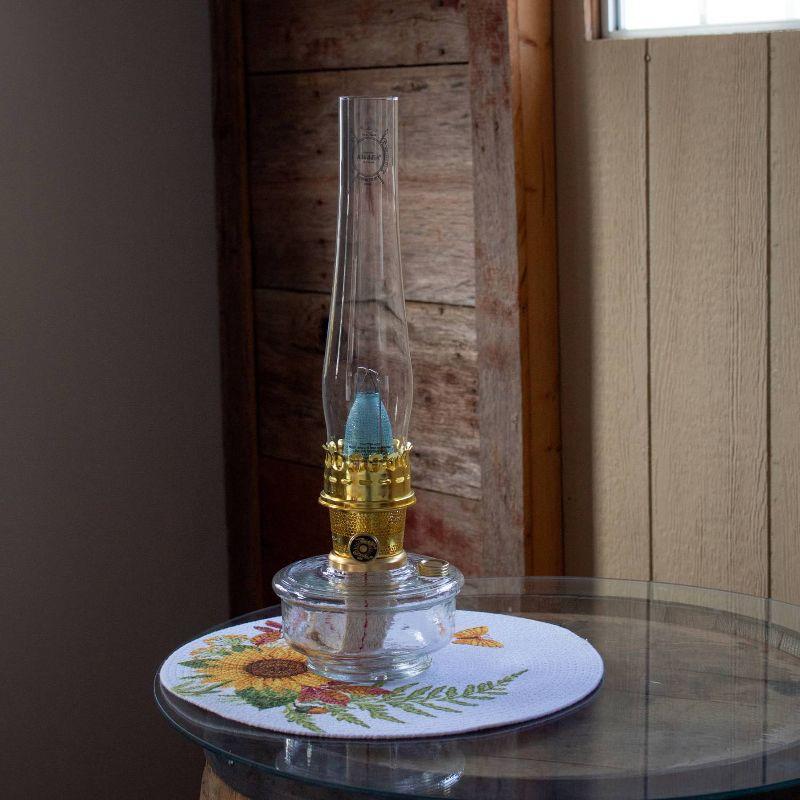 Aladdin Genie III Oil Lamp, Indoor Emergency Lighting for Shelf, Table or Hanging, Clear Glass Bowl with Brass Burner