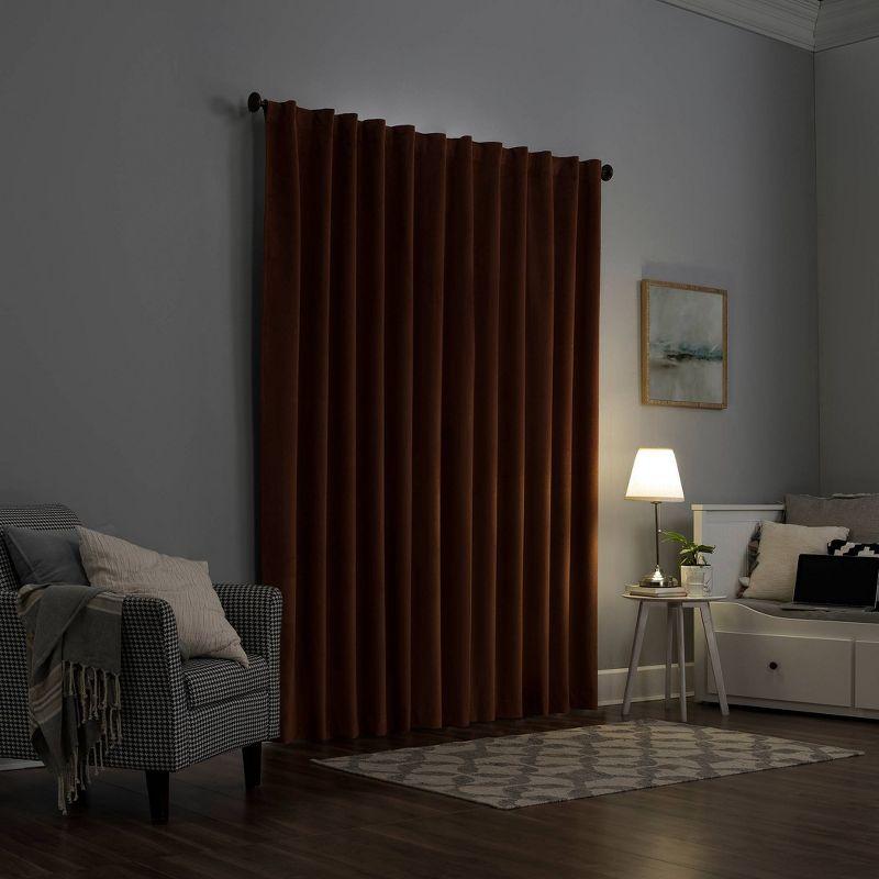 Sun Zero Velvet Noise Reducing Thermal Extreme 100% Blackout Back Tab Curtain Panel
