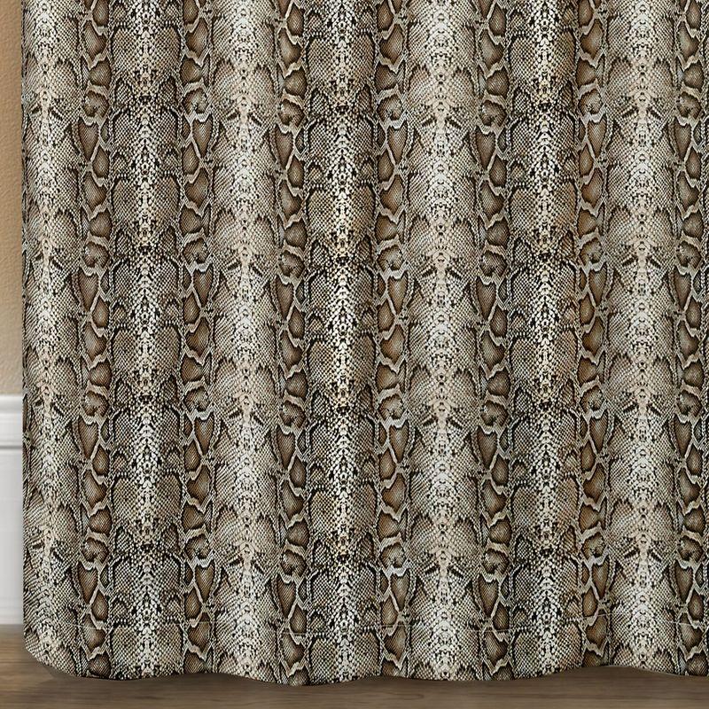Kate Aurora Safari Living 2 Piece Python Room Darkening Grommet Top Curtain Panels - Brown - 63 in. Long