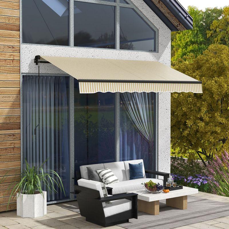 Outsunny 59'' D Polyester Cover Retractable Patio Awning