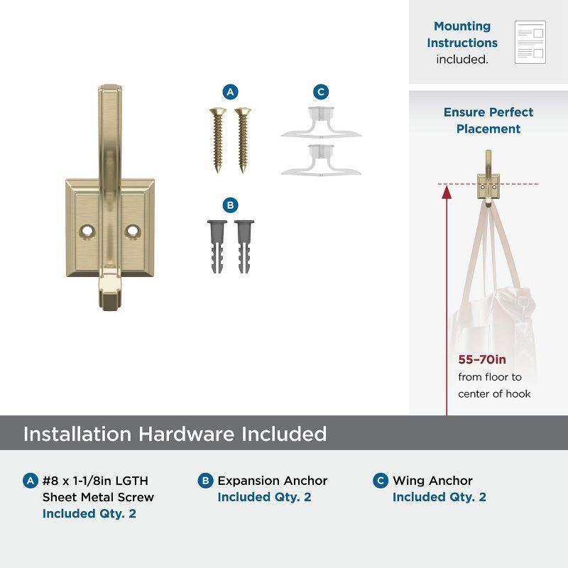 Aliso Transitional Double Prong Decorative Wall Hook