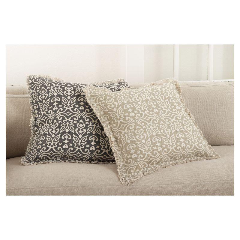 Naxos Geometric Feather Throw Pillow