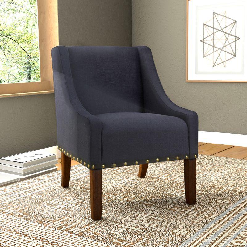 Modern Swoop Accent Chair with Nailhead Trim - Homepop