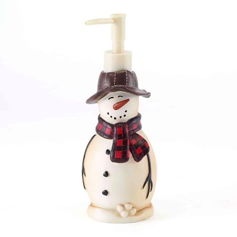 Avanti Linens Snowmen Gathering Lotion Dispenser & 2-Pack Fingertip Towel Set